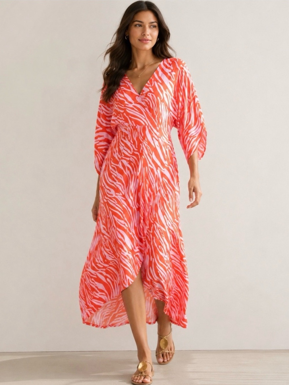 Cabi |  Saunter Dress size XS wrap style coral lavender